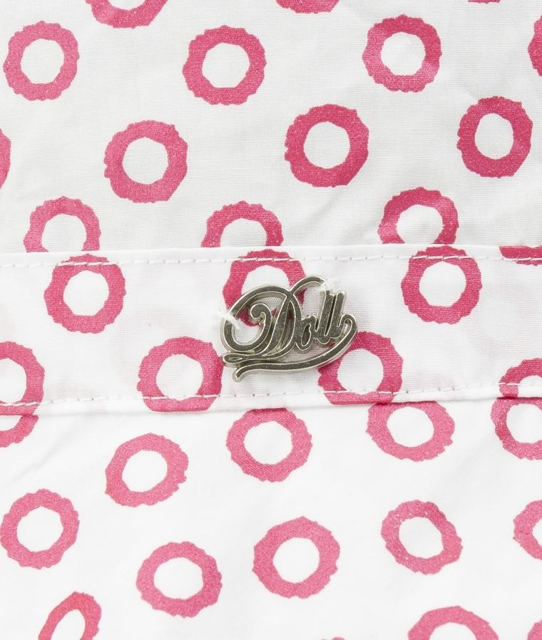 Kapelusz dziewczęcy, biały, różowe wzory, Döll