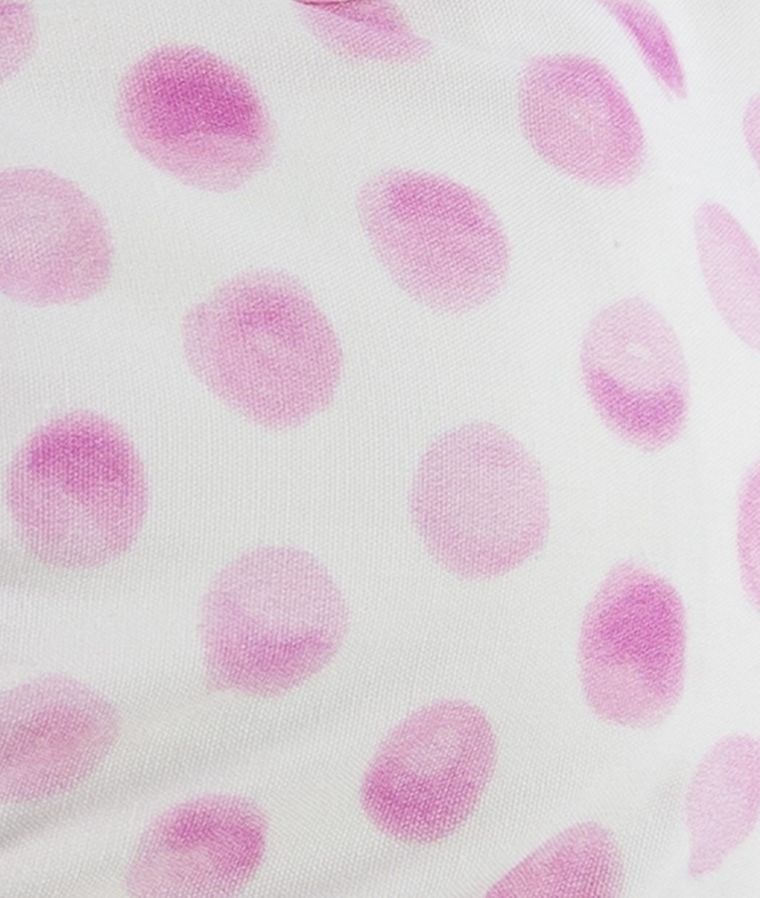 Kapelusz dziewczęcy, wiązany, biało-różowy, grochy, Döll