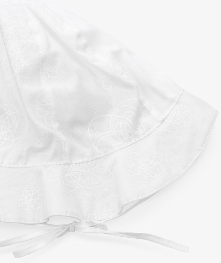 Kapelusz dziewczęcy wiązany, biały, Iltom