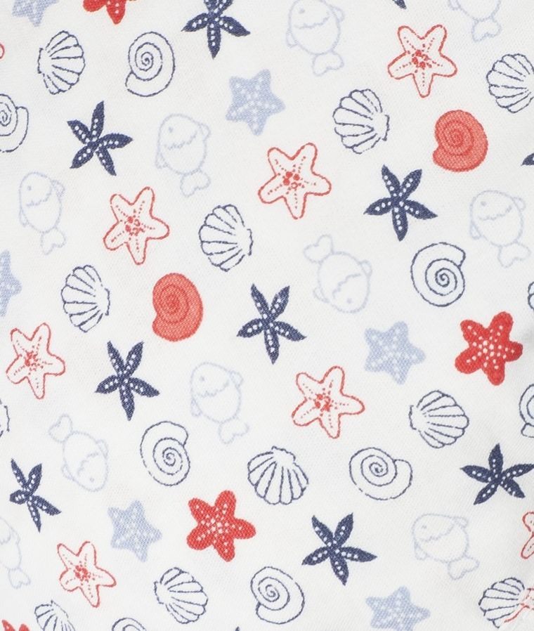 Kapelusz niemowlęcy, biały, dwustronny, morskie motywy, Döll