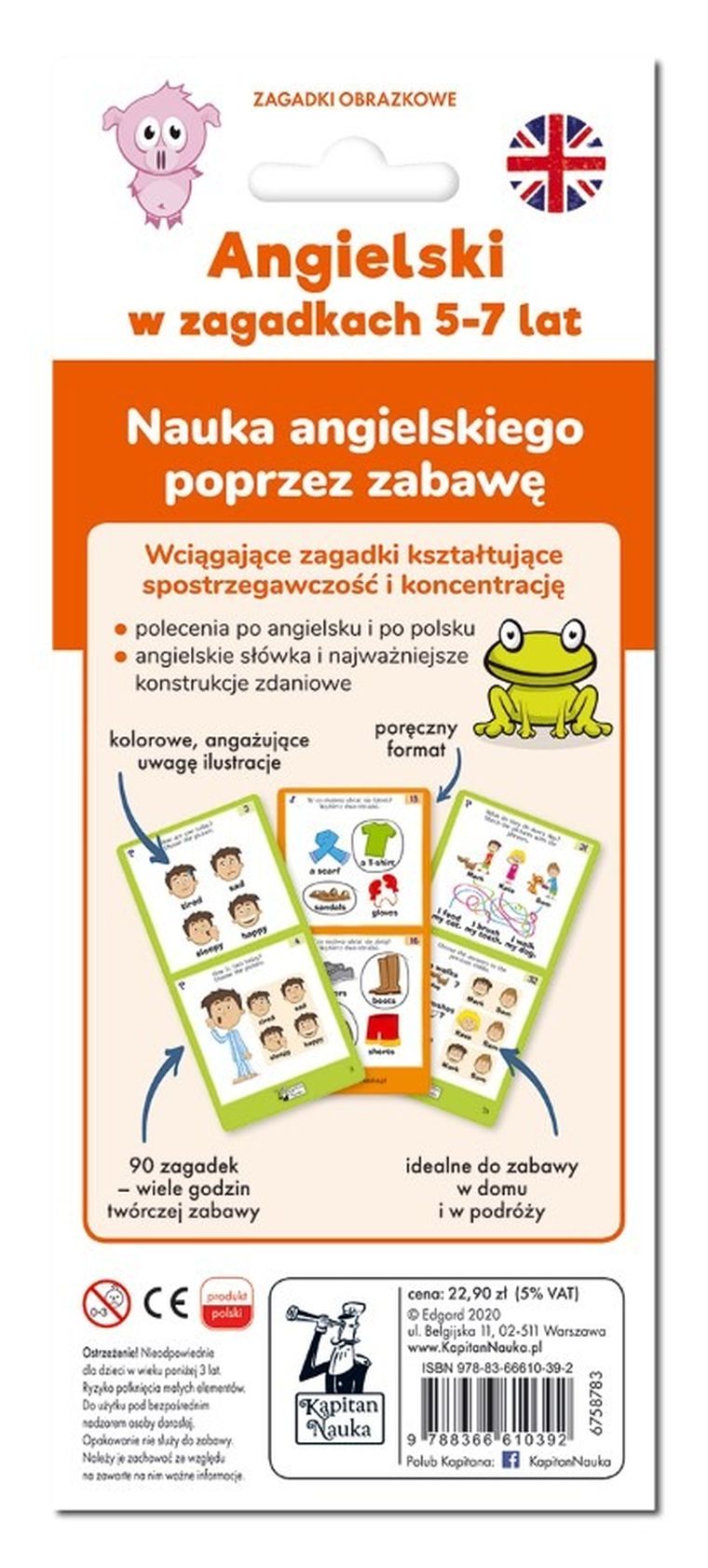 Kapitan Nauka. Angielski w zagadkach 5-7 lat. Zagadki obrazkowe