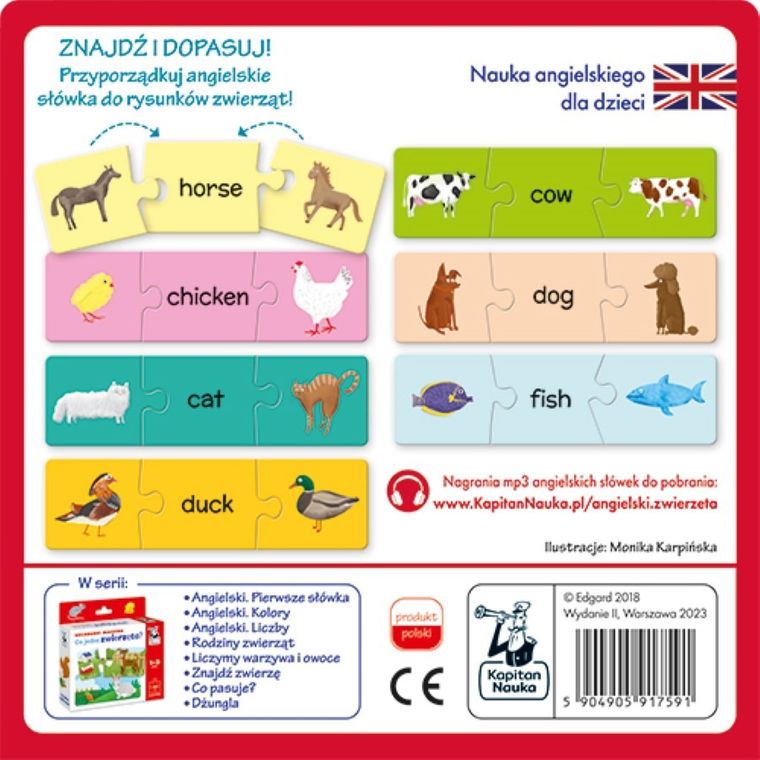 Kapitan Nauka. Angielski. Zwierzęta 1-3 lata