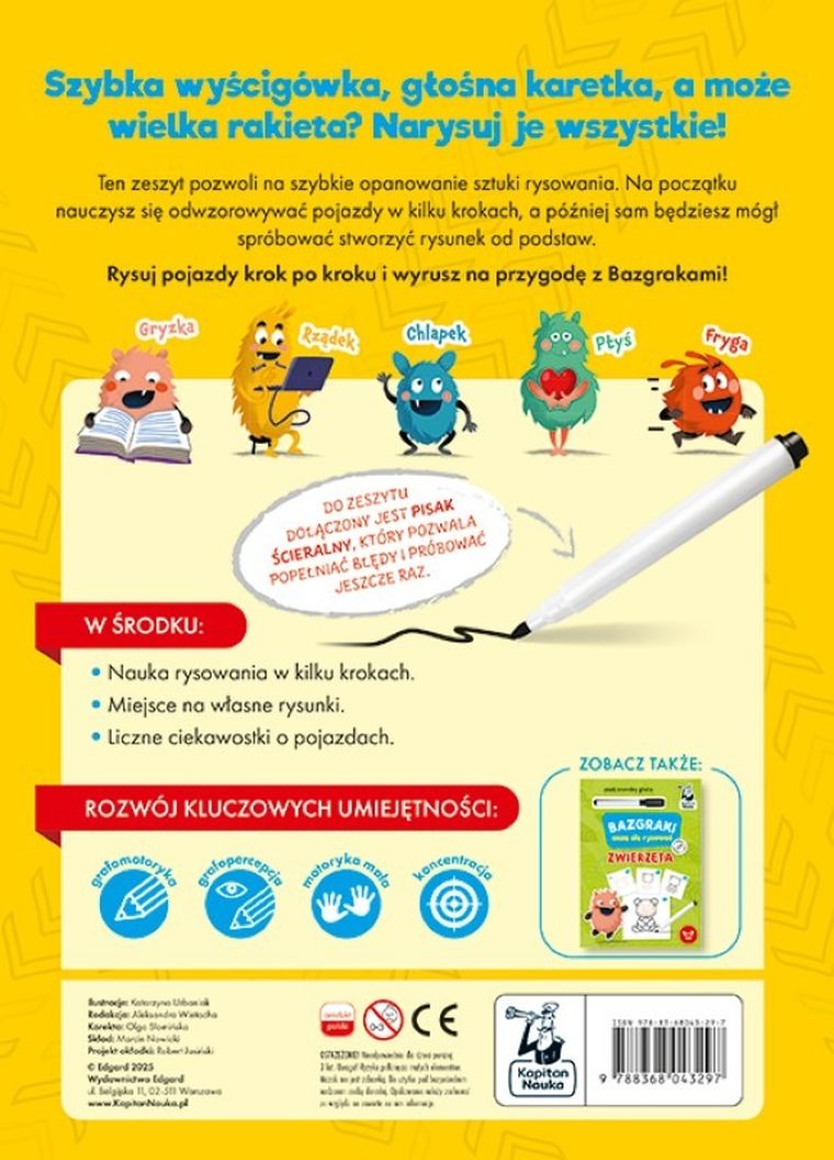 Kapitan Nauka. Bazgraki uczą się rysować. Pojazdy