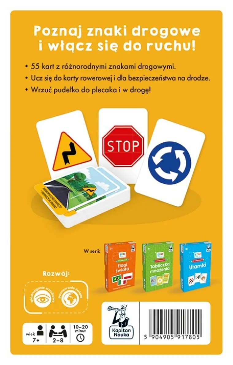 Kapitan Nauka. EDUseria. Znaki drogowe, edukacyjna gra karciana
