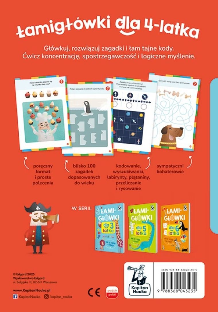 Kapitan Nauka. Łamigłówki dla 4-latka