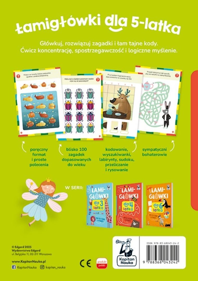 Kapitan Nauka. Łamigłówki dla 5-latka