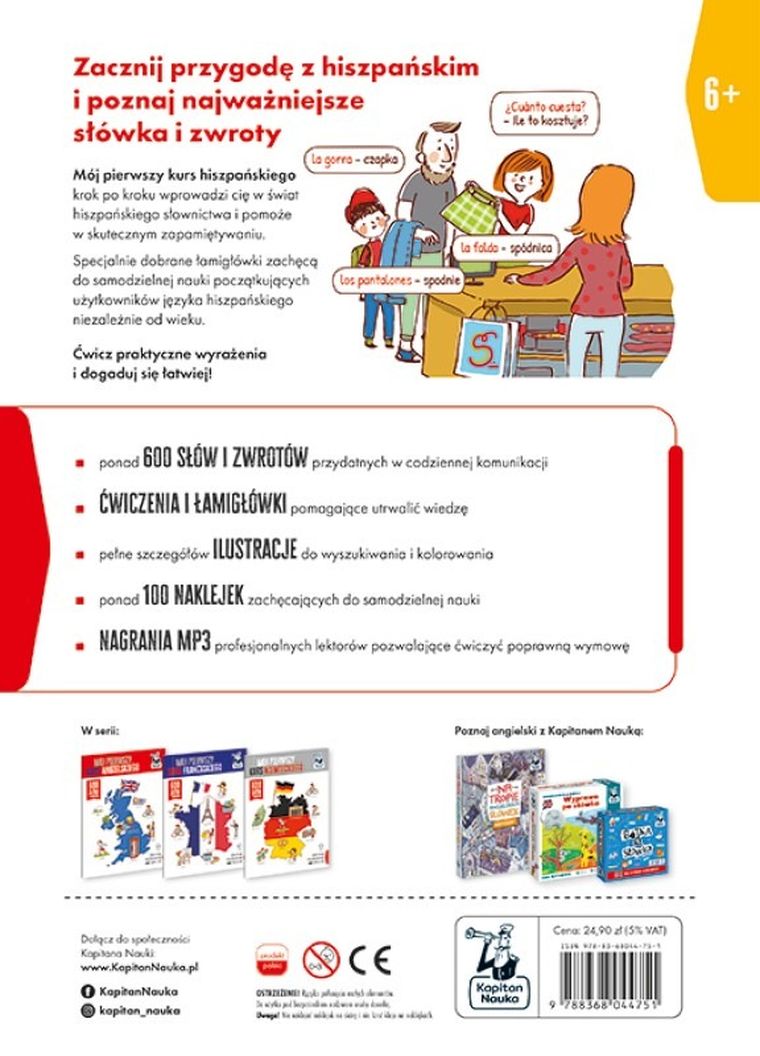 Kapitan Nauka. Mój pierwszy kurs hiszpańskiego. 600 słów i zwrotów