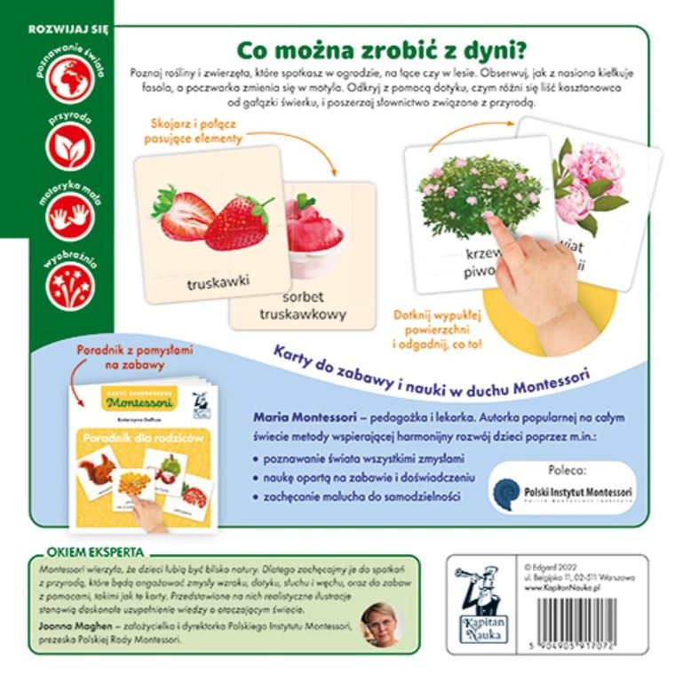 Kapitan Nauka. Montessori. Karty sensoryczne. Przyroda