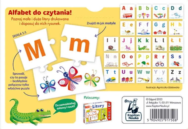 Kapitan Nauka. Poznaję alfabet, puzzle edukacyjne, 69 elementów