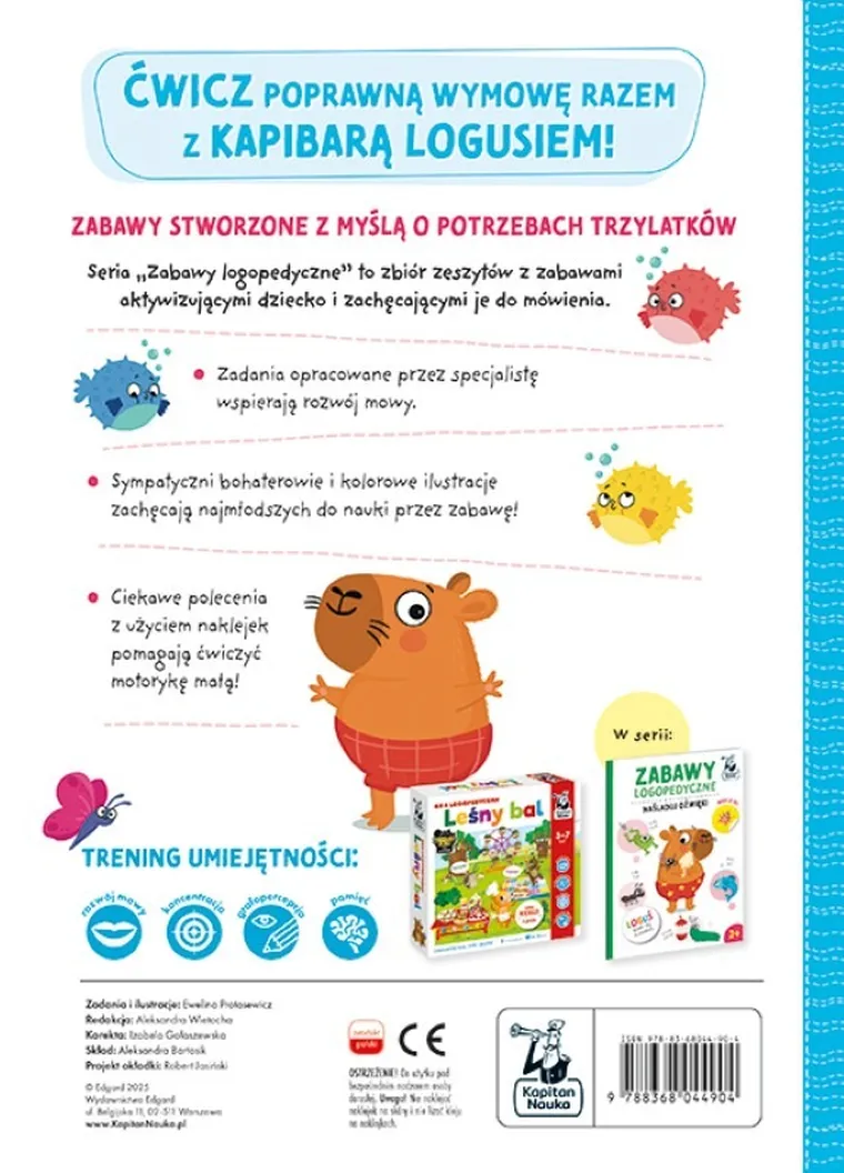 Kapitan Nauka. Zabawy logopedyczne. Loguś bawi się słowami. Gimnastyka języka