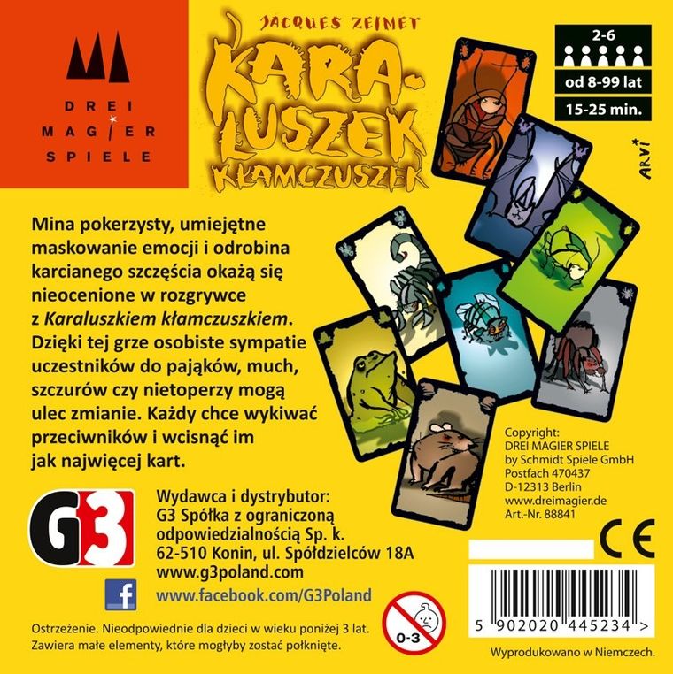 Karaluszek kłamczuszek, gra karciana