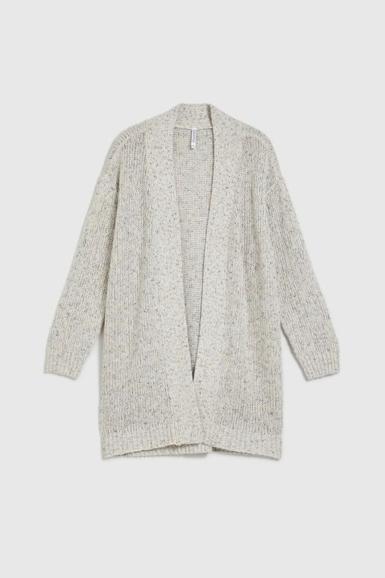 Kardigan damski, beżowy, Moodo