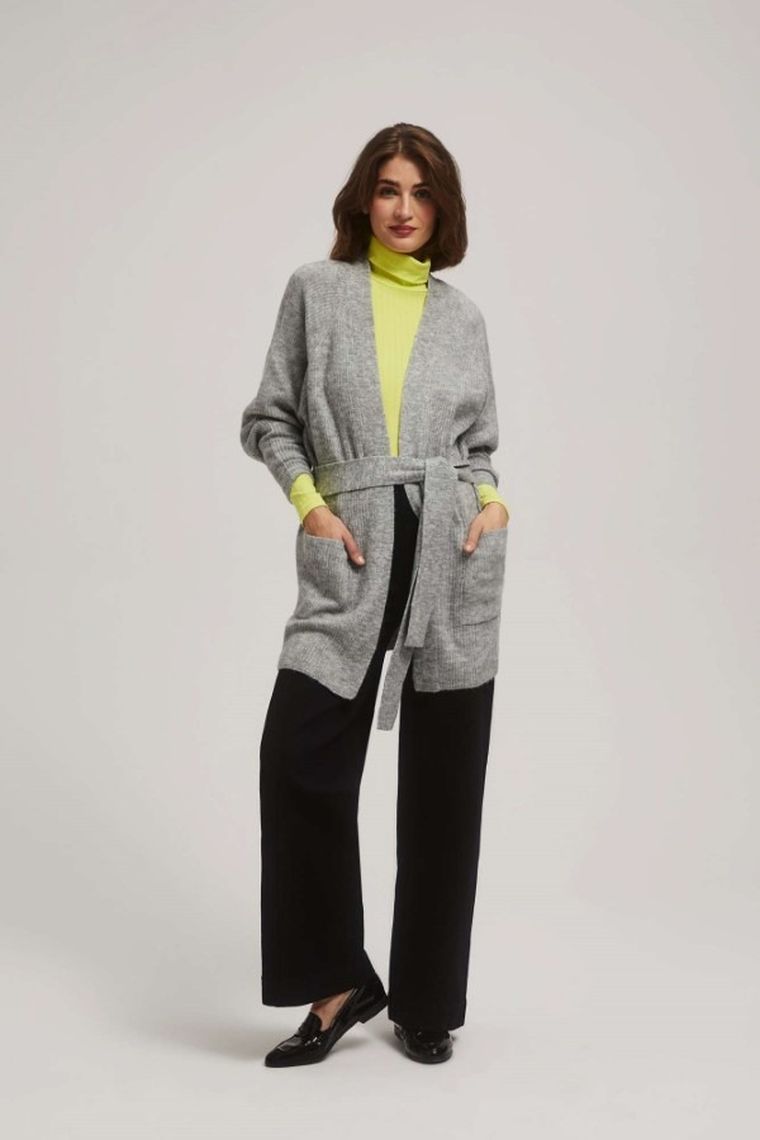 Kardigan damski, szary, Moodo