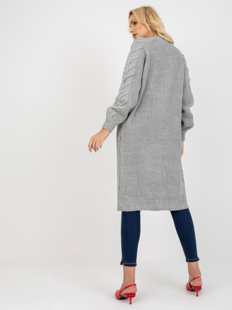 Kardigan damski, szary, Rue Paris