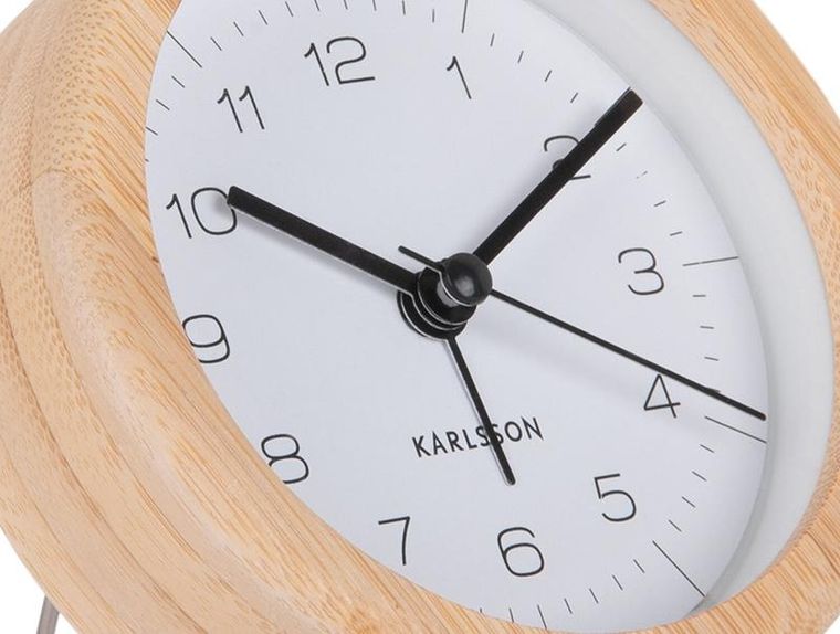 Karlsson, budzik z bambusową obudową, Neat, Ø 10 cm