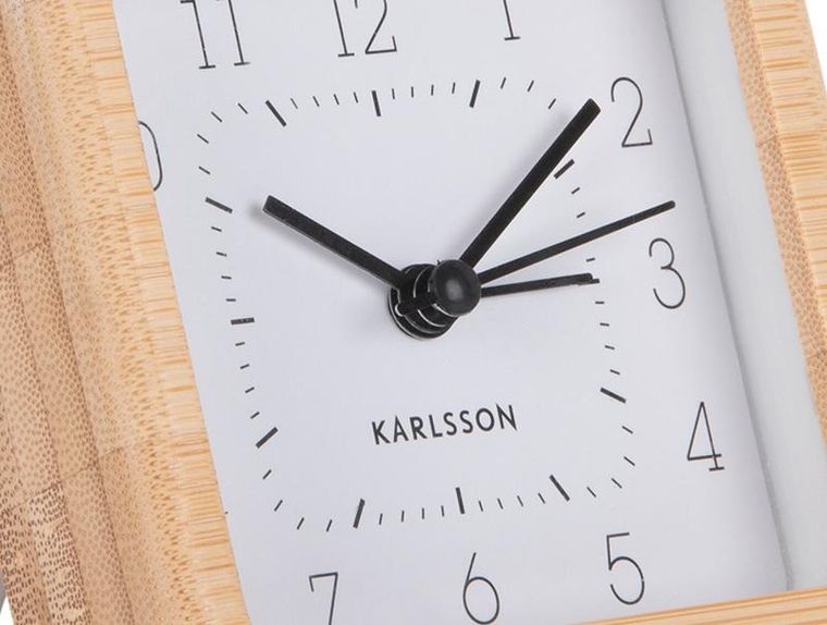 Karlsson, budzik z bambusową obudową, Neat, 9-9 cm