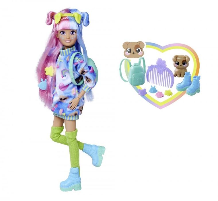 Kawaii Hi, Mia i Choco, lalka z figurką pieska, zestaw z akcesoriami