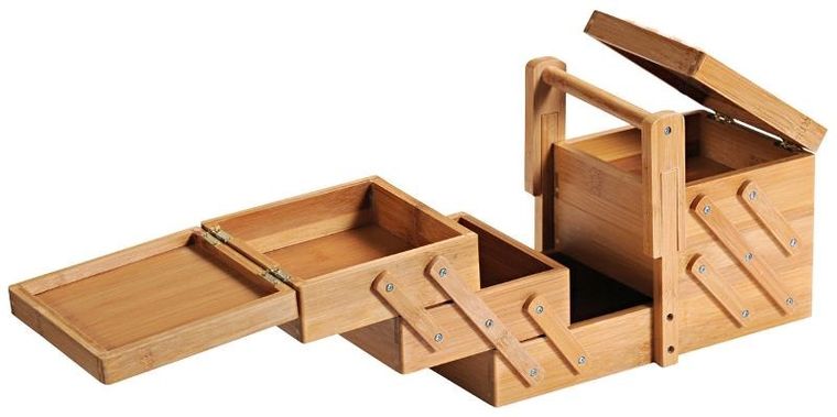 Kesper, bambusowa niciarka z miejscem na igły, wys. 19 cm