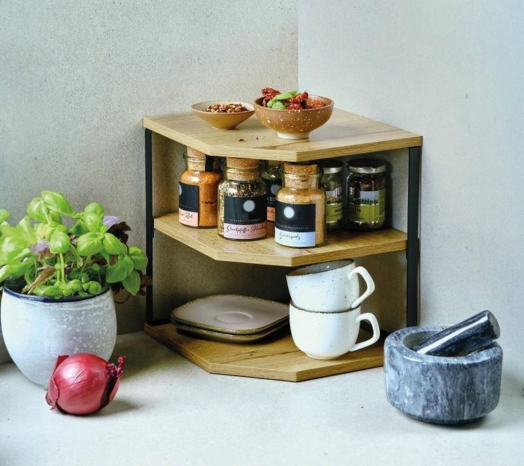 Kesper, narożna półka kuchenna z trzema półkami, 26-28 cm