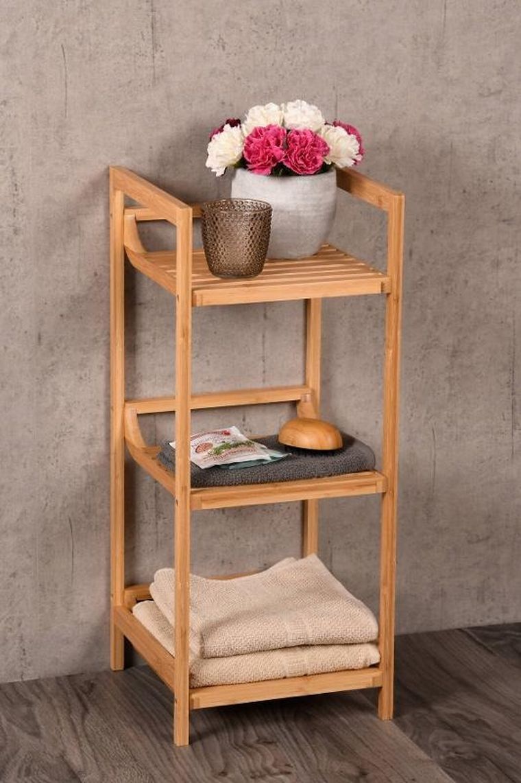 Kesper, regał łazienkowy z 3 półkami, bambusowy