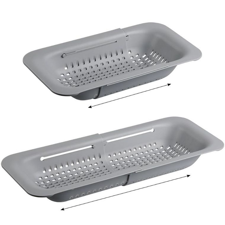 Kesper, sitko kuchenne do zlewu, plastikowe, szare, 36,2-20,2-6,5 cm