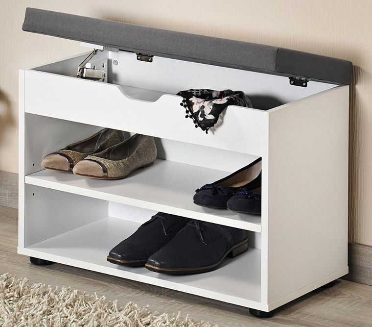Kesper, szafka na buty z siedziskiem, biała