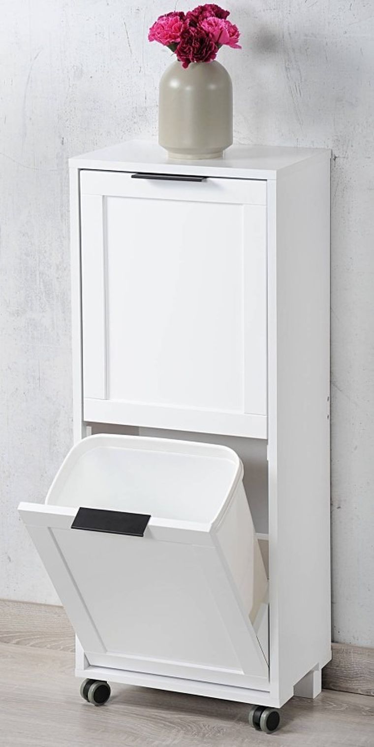 Kesper, wózek kuchenny z 2 koszami na śmieci, biały