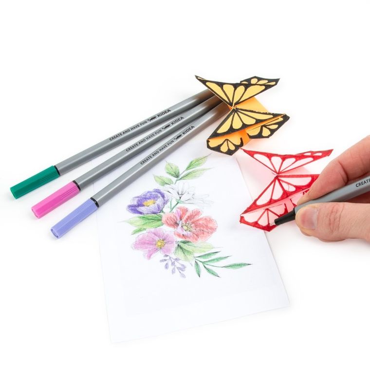 Kidea, cienkopisy, 12 kolorów