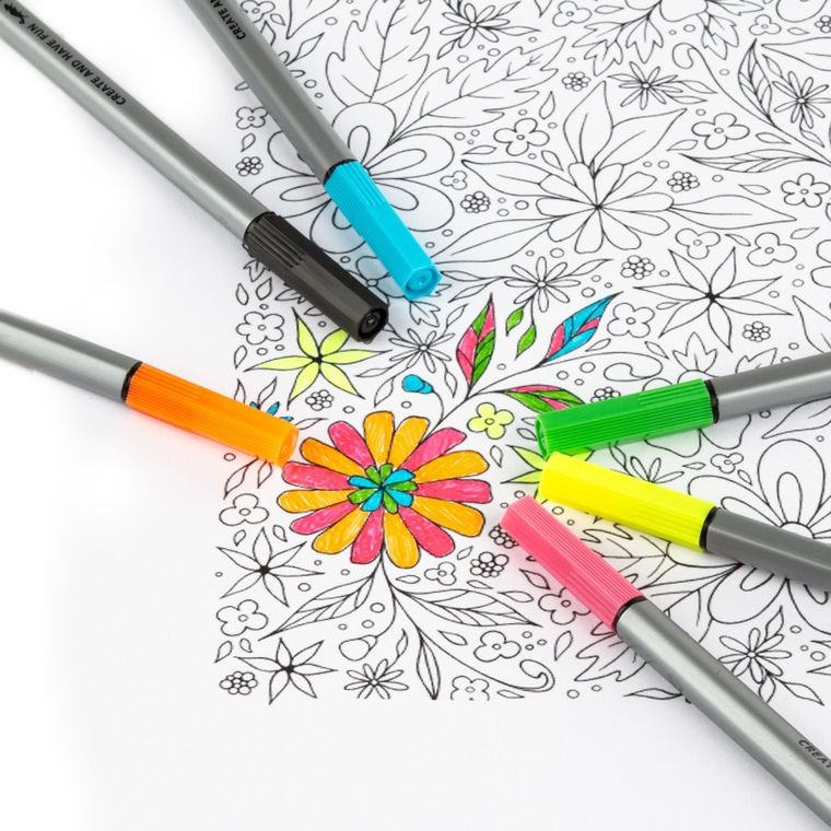 Kidea, cienkopisy, neonowe, 6 kolorów