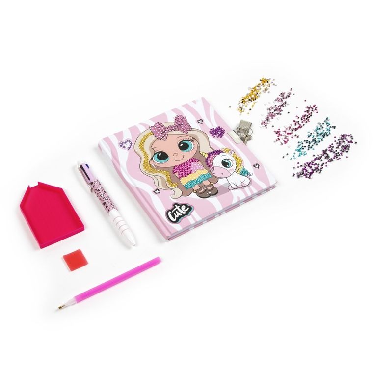 Kidea, diamentowy pamiętnik z kłódką + długopis 3 kolorowy, best friends