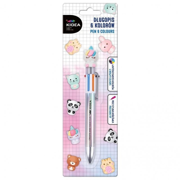 Kidea, długopis z figurką, 6 kolorów