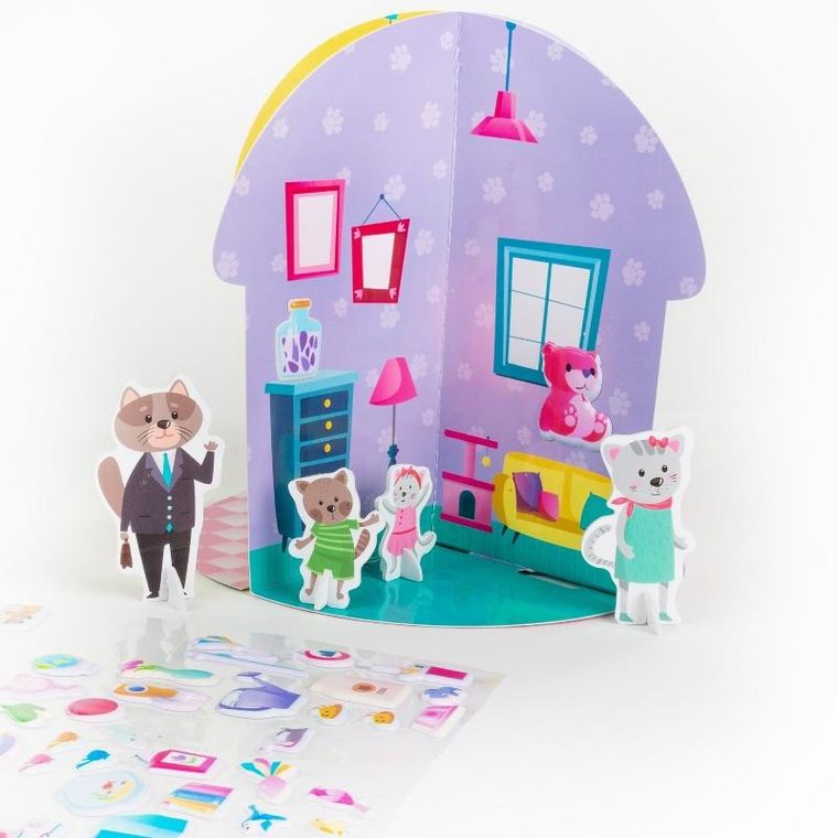Kidea, domek kotków 3D, zestaw kreatywny
