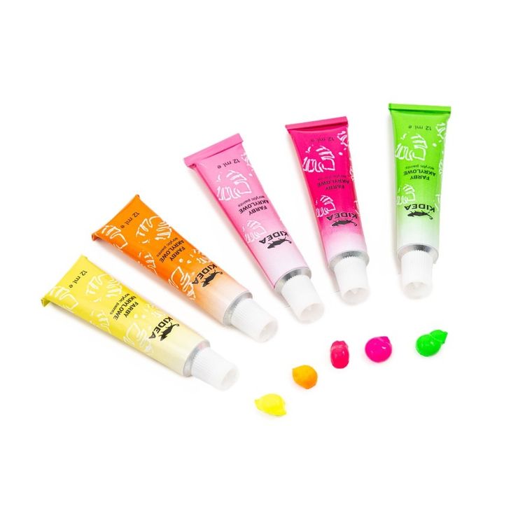 Kidea, farby akrylowe, neonowe, 12-12ml