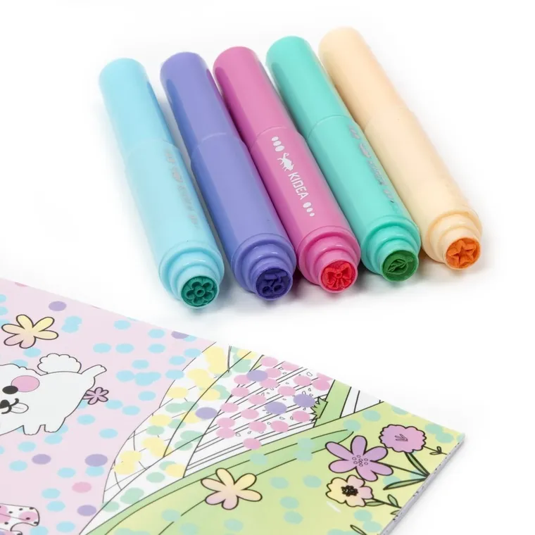 Kidea, flamastry do malowania kropkami ze stempelkami + kolorowanka wróżki