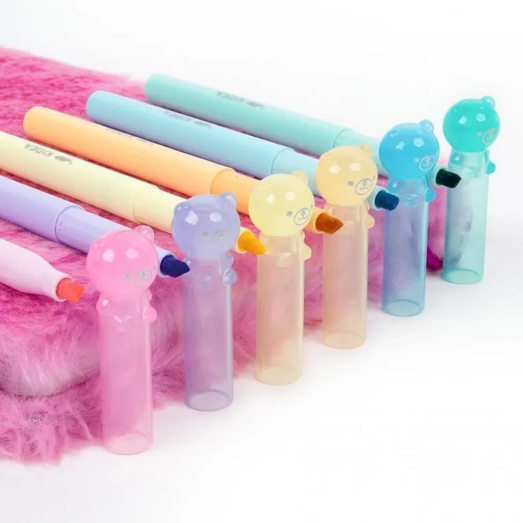 Kidea, flamastry, misie, kremowe, 6 kolorów