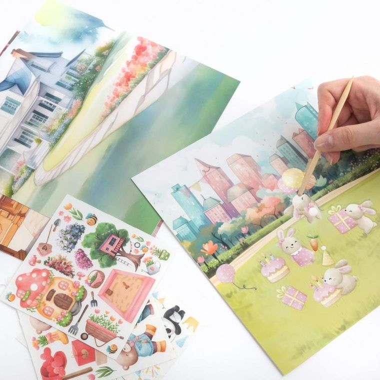 Kidea, kalkomania, zestaw kreatywny, misie