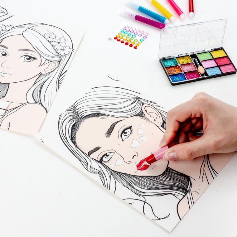 Kidea, Kolorowanka, Plansze Make-up, 5 obrazków