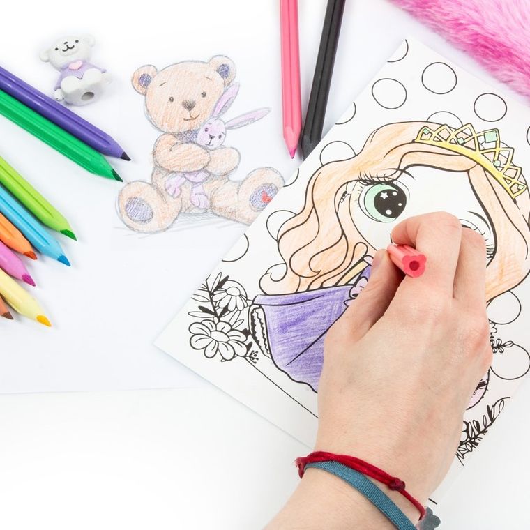 Kidea, kredki jumbo ołówkowe, misie, 12 kolorów