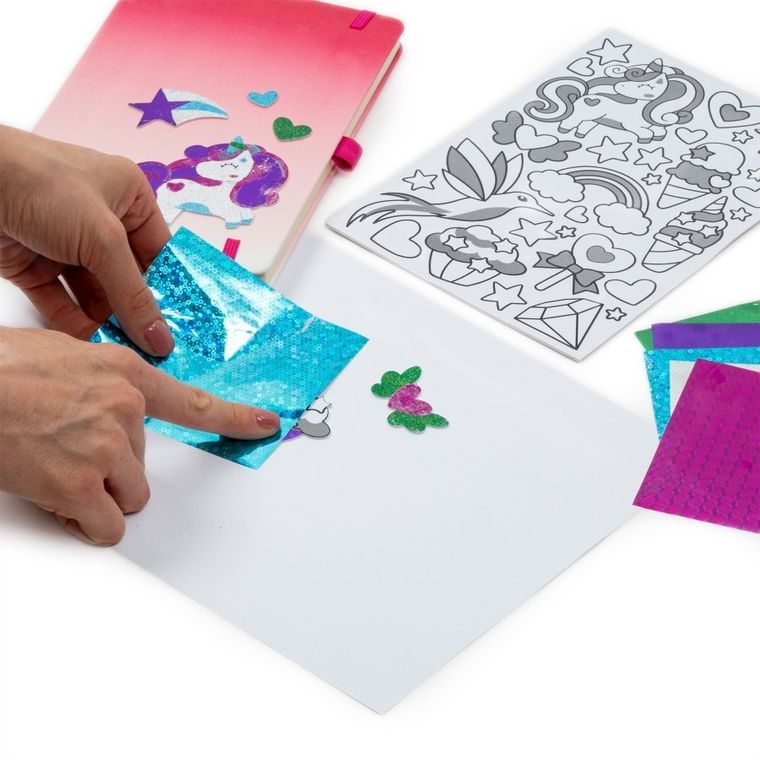 Kidea, metaliczne naklejki, zestaw kreatywny, Unicorn