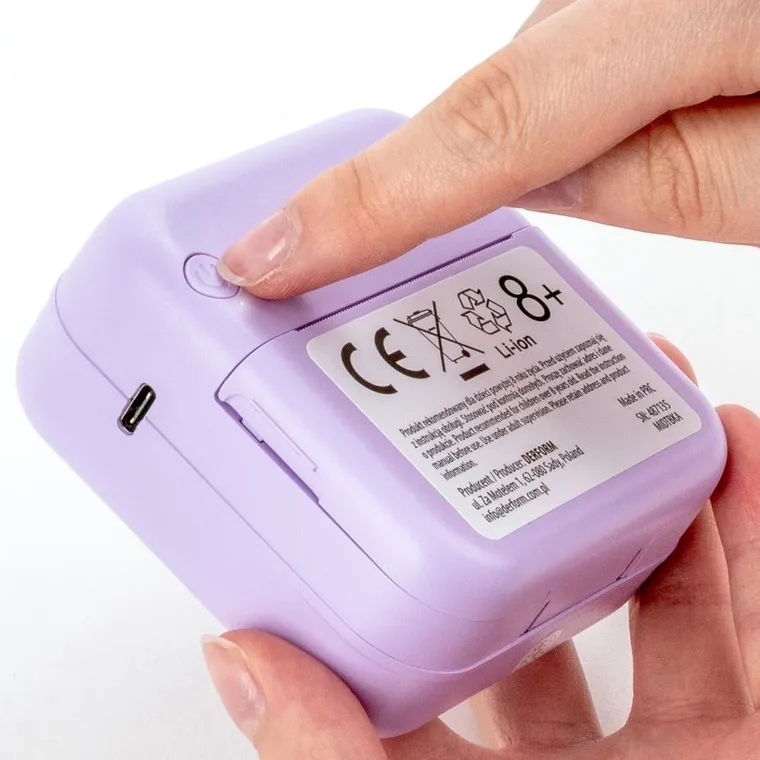 Kidea, Mini drukarka termicz bluetooth, fioletowa