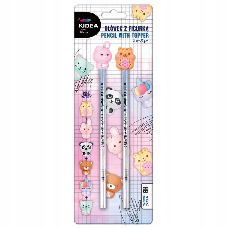 Kidea, ołówek z figurką, HB, 2 szt.