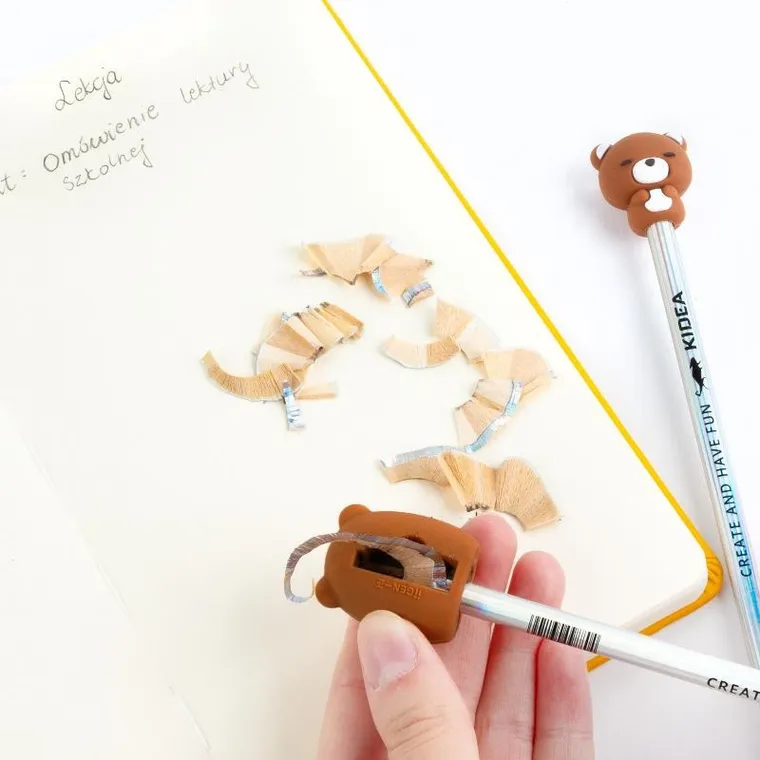 Kidea, ołówki HB z temperówką i figurką, misie, 2 szt.