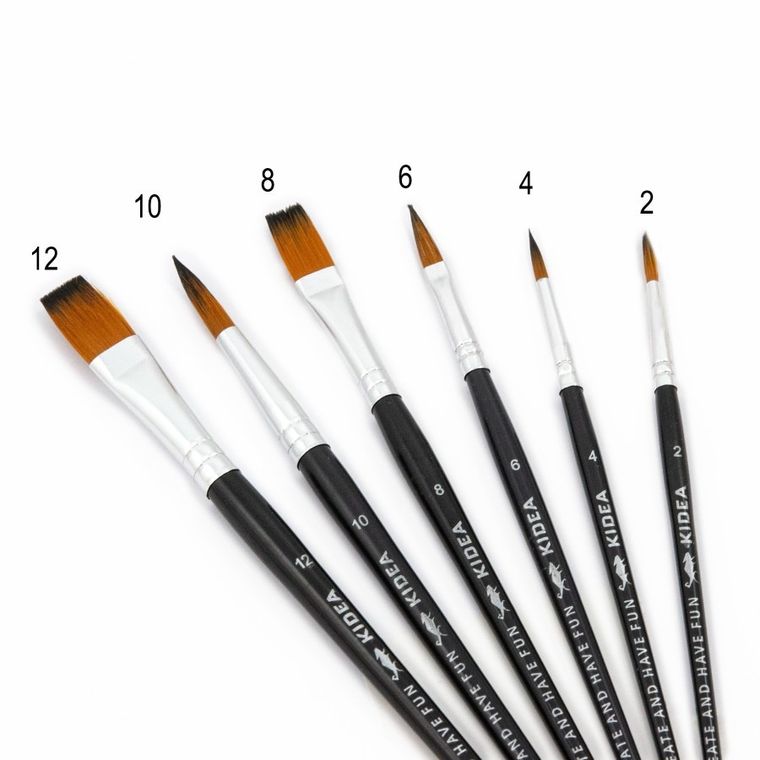 Kidea, paleta z pędzlami, 7 elementów