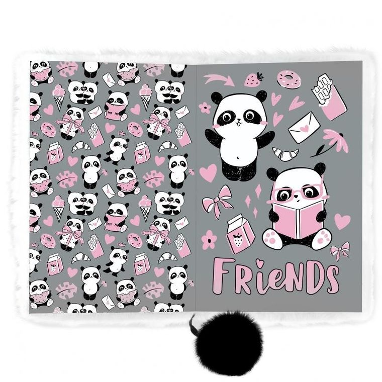 Kidea, pamiętnik pluszowy z kłódką, panda