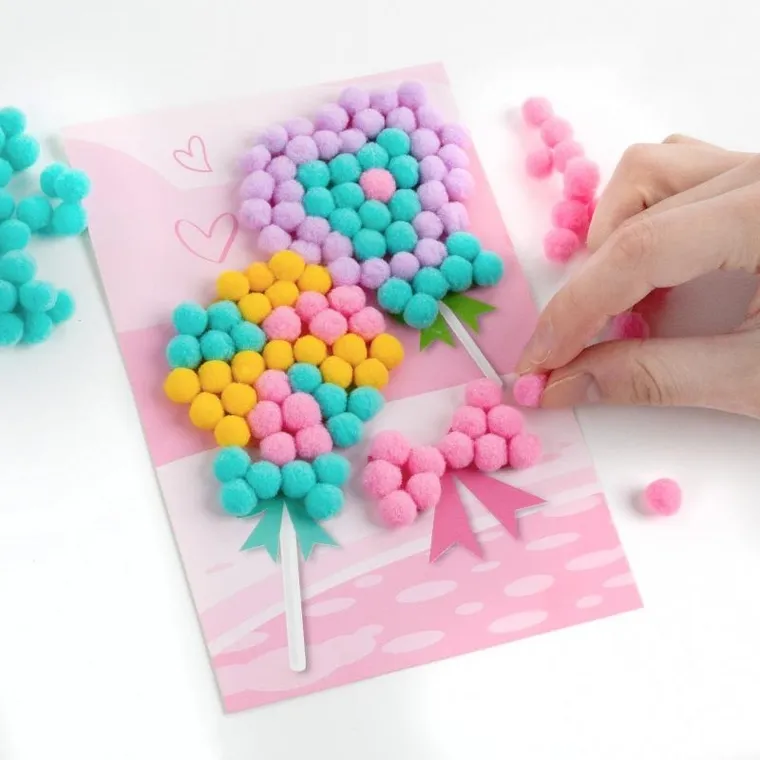 Kidea, pomponiaste wyklejanki, sweet, zestaw kreatywny