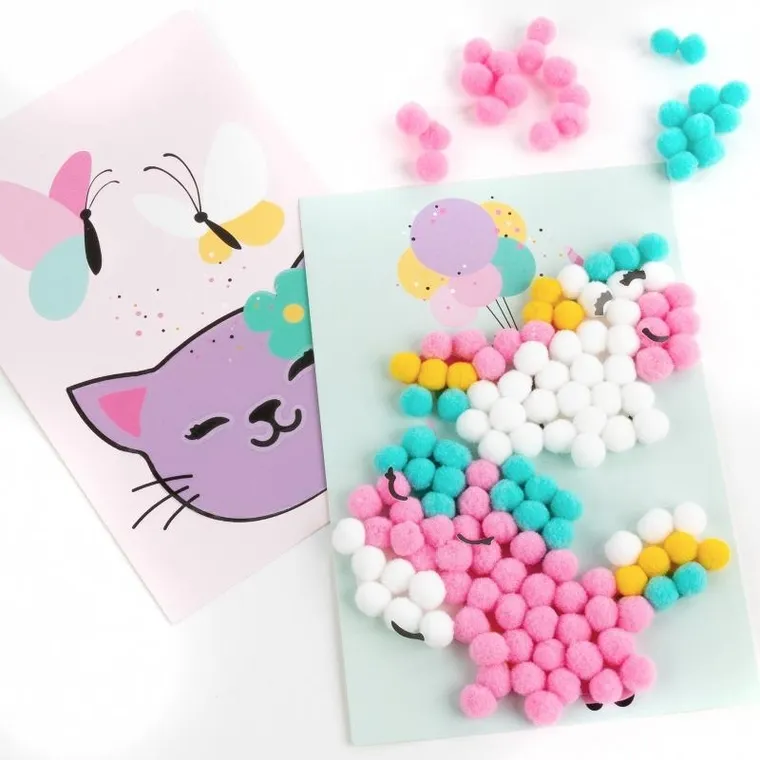 Kidea, pomponiaste wyklejanki, zestaw kreatywny, unicorn