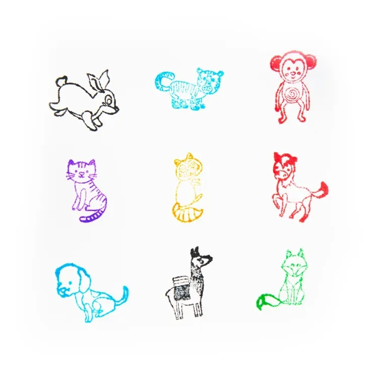 Kidea, stempelki ozdobne samotuszujące, 9 szt.