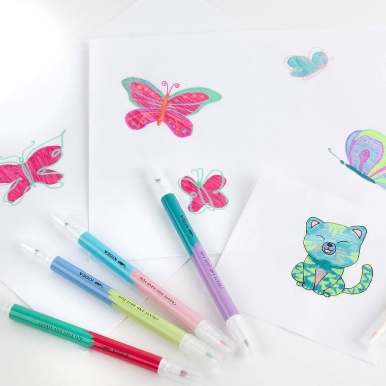 Kidea, zakreślacze dwustronne, 10 kolorów