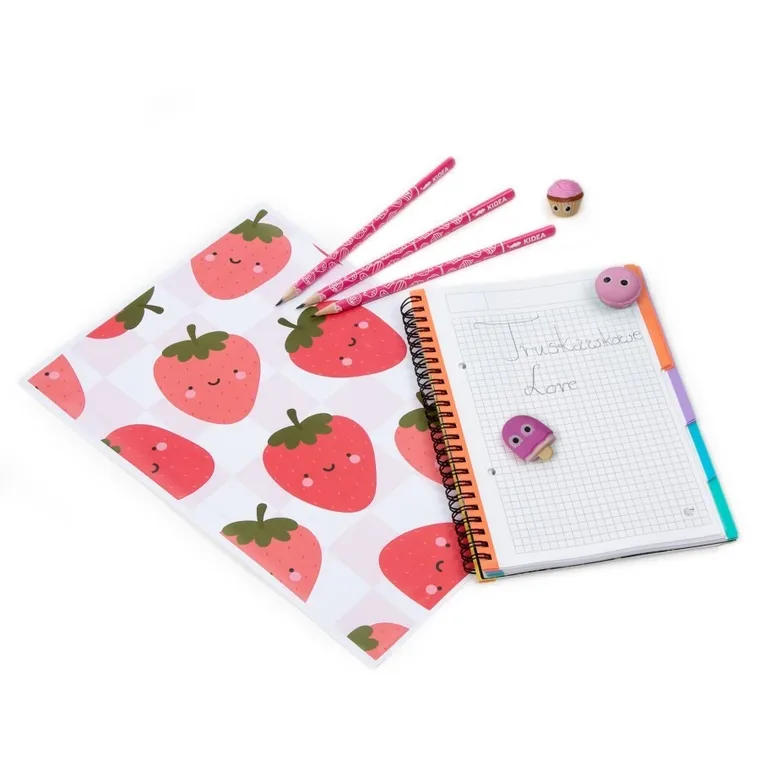Kidea, zapachowe gumki i ołówki, truskawka