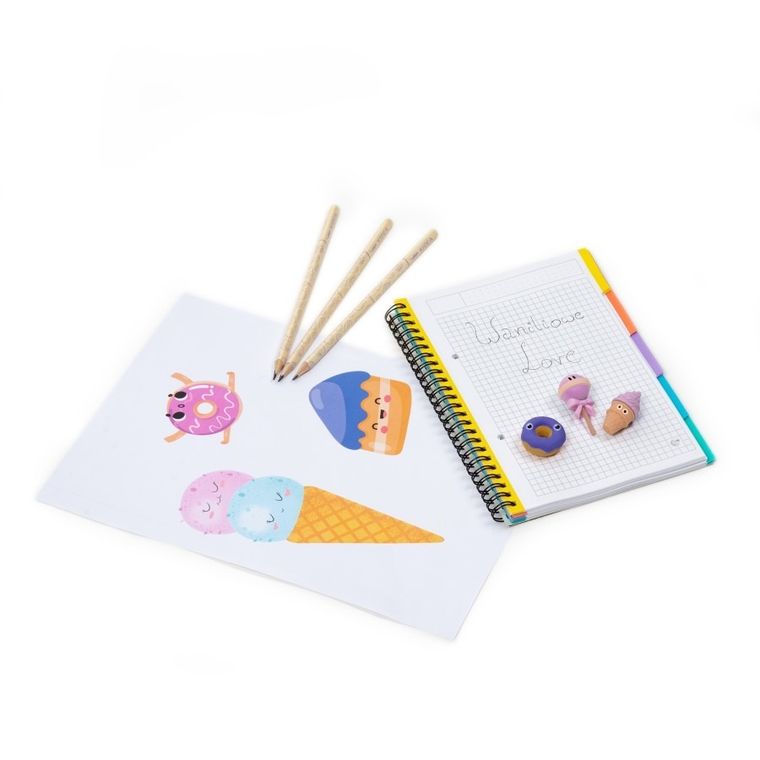 Kidea, zapachowe gumki i ołówki, wanilia